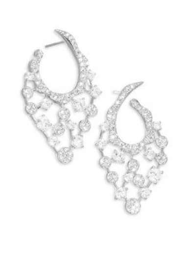 Adriana Orsini Dazzle Crystal Hoop Earrings In Silver