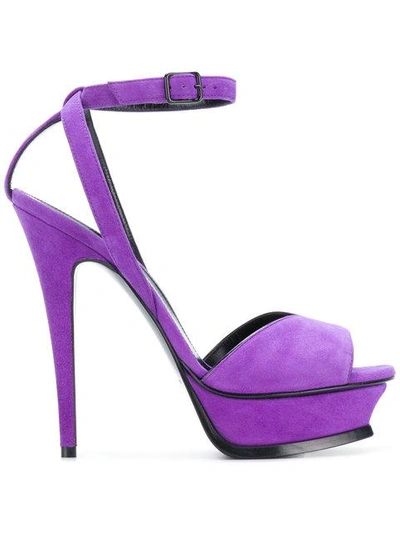 Saint Laurent Tribute 105 Open Toe Sandals In Purple