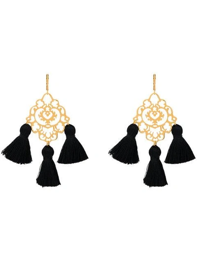Marte Frisnes Rita Tassel Earrings In Black