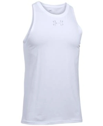 Under Armour Men's Baseline Charged Cotton Tank Top In White
