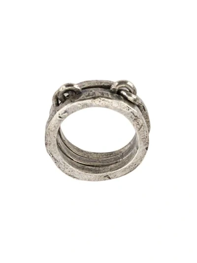 Tobias Wistisen Antique-effect Linked Ring In Metallic