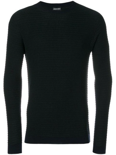 Giorgio Armani Textured Crew Neck Sweater