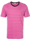 Ami Alexandre Mattiussi Striped Short Sleeves T-shirt In Pink