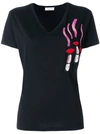 Valentino Lipstick Patch T-shirt In Black