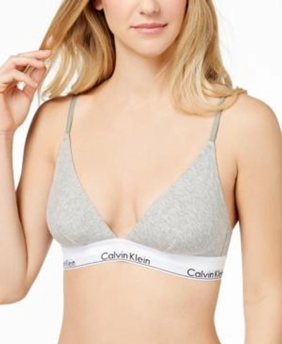 Calvin Klein Modern Cotton Multi-way Convertible Triangle Wireless Bralette  In Grey Heather