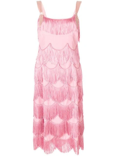 Marc Jacobs Fringe Party Dress In Pink