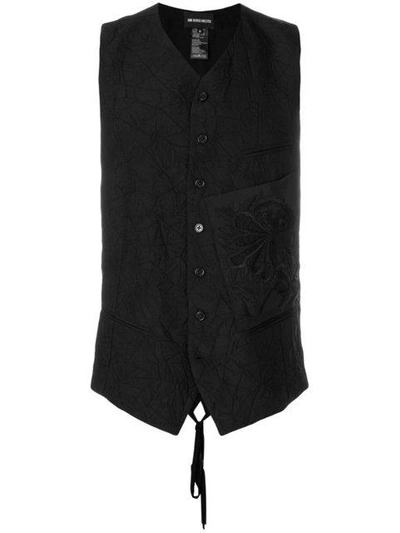 Ann Demeulemeester Patch Pocket Crinkled Waistcoat - Black