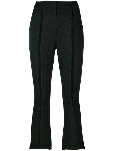 Misha Collection Cropped Exposed Seam Trousers - Black