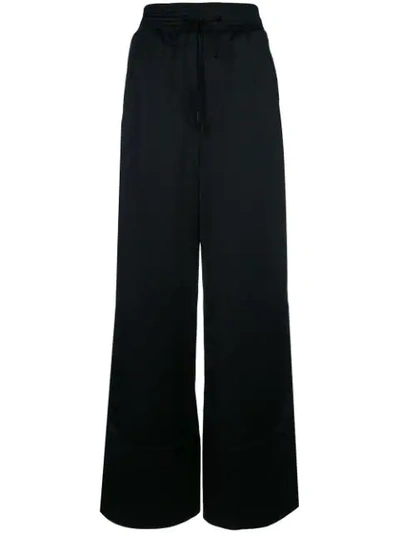 Off-white Wide-leg Drawstring Trousers In Black