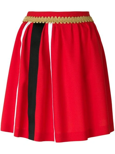 Moschino Ric-rac Trim Skater Skirt - Red