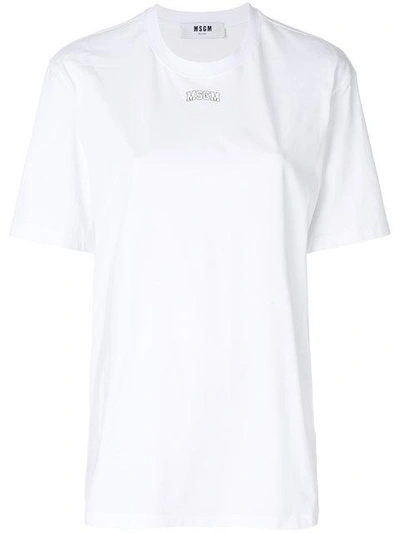 Msgm Logo Print T-shirt In White