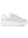 Alexander Mcqueen 40mm Coated Glitter & Leather Sneakers In Grey