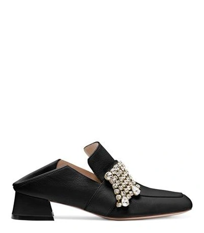 Stuart Weitzman The Irises Loafer In Black Textured Leather