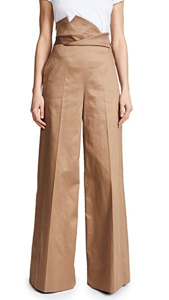 high waisted wide leg tailored trousers
