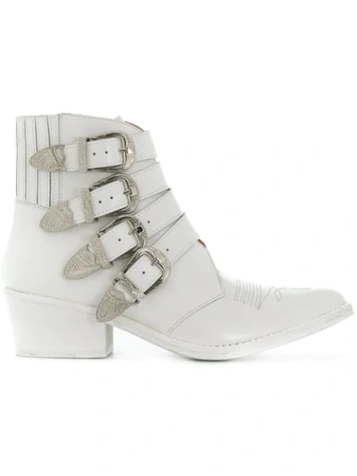 Toga Western Buckle Bootie In White