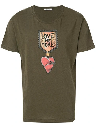 Valentino Love Me More Print T-shirt In Green