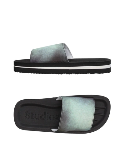 Acne Studios Slides And Slippers In Light Green