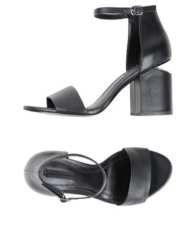 Alexander Wang Women's Abby Ankle-strap Leather Sandals In Black Leather