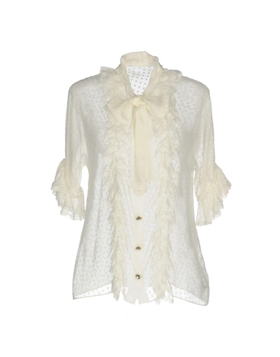 Dolce & Gabbana Shirts & Blouses With Bow In White
