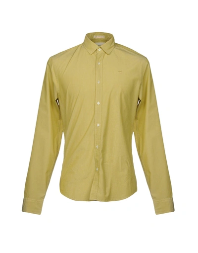 Scotch & Soda Solid Color Shirt In Acid Green