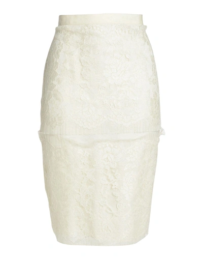 Lanvin Knee Length Skirt In Ivory