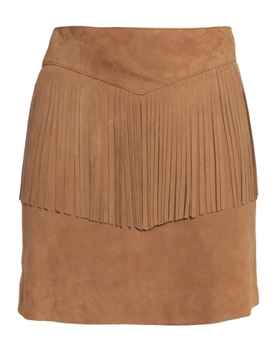 Saint Laurent Mini Skirt In Khaki