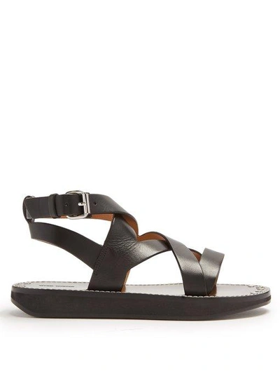 mønt Badeværelse discolor Isabel Marant Noelly Crossover-strap Leather Sandals In Black | ModeSens