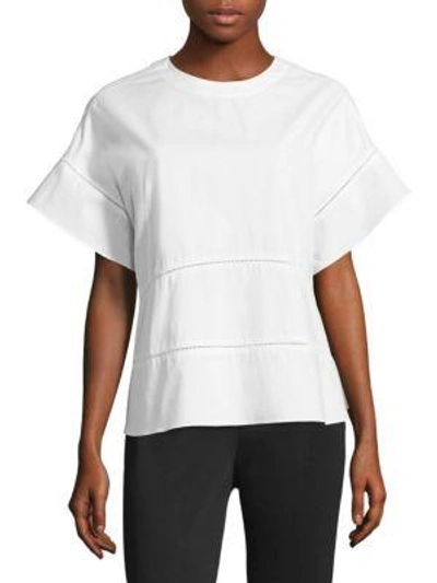 Dkny Cotton Crewneck Top In White