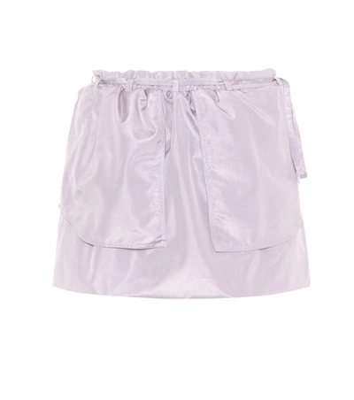 Valentino Layered Silk Mini Skirt In Lilac