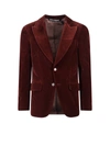 Palm Angels Single-breasted Velvet Blazer In Brown