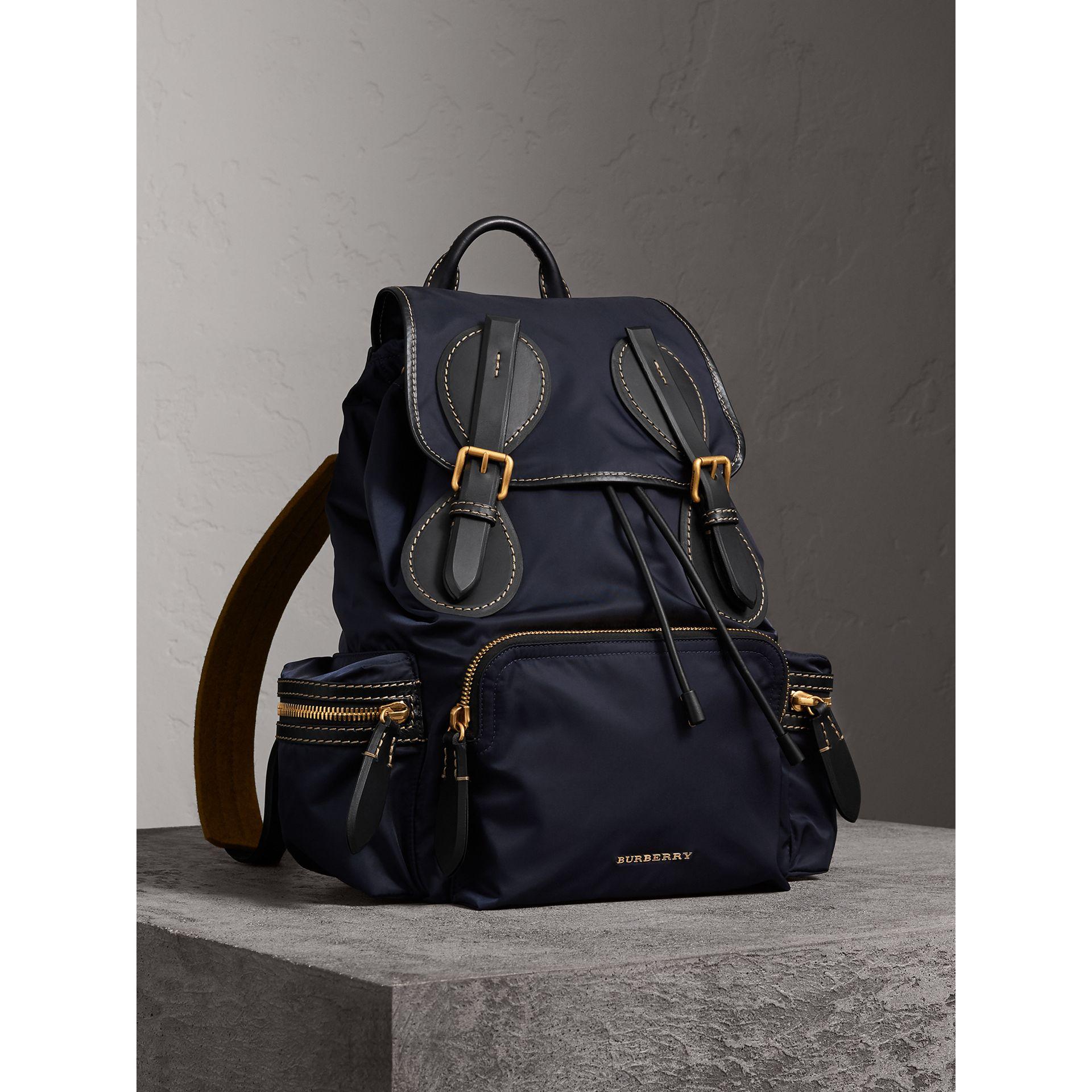 burberry the large rucksack in technical nylon and leather