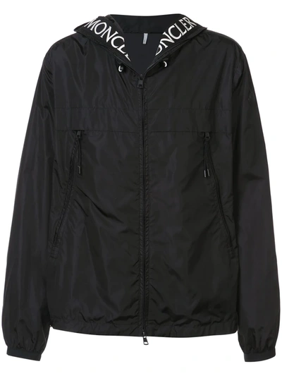 Moncler Massereau Logo-embroidered Hooded Jacket In Black