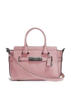 Coach Swagger Leather Satchel In Dark Pink