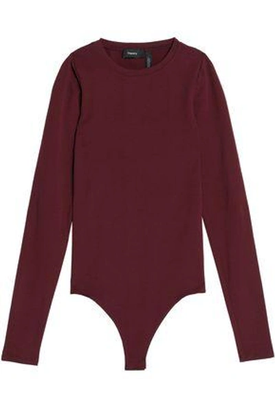 Theory Woman Crepe Bodysuit Merlot