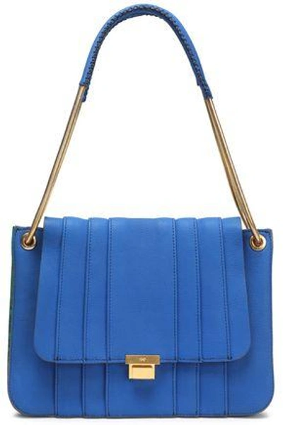 Anya Hindmarch Textured-leather Tote In Bright Blue