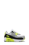 Nike Kids' Air Max 90 Sneaker In White/ Particle Grey/ Volt