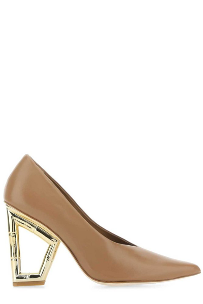 Cult Gaia Aster Pointed Toe Pump In Camel