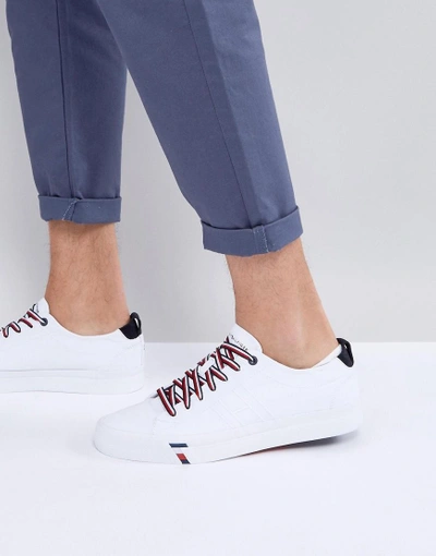 Tommy Hilfiger Dino Leather Sneakers In White - White | ModeSens