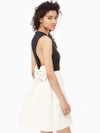 Kate Spade Satin Faille Bow Back Dress In Black/light Shale