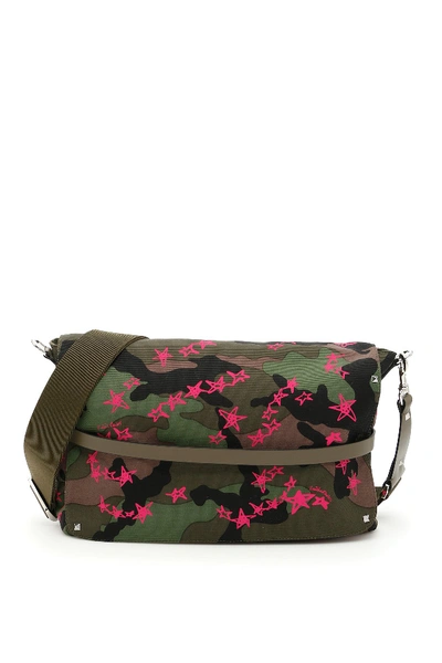 Valentino Garavani Camouflage Canvas Messenger Bag In Basic