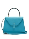 Valextra Iside Mini Grained-leather Bag In Blue