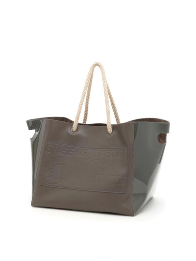 Sacai Grey Leather Handle Bag