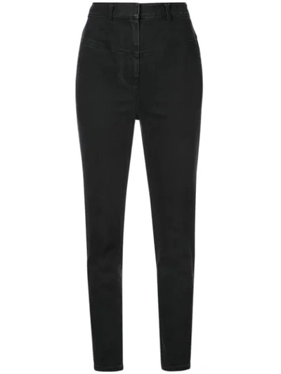 Tibi Jamie Cropped High-rise Straight-leg Jeans In Black