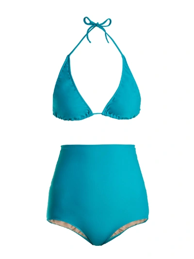 Adriana Degreas Le Fleur Hot Pants Bikini In Blue
