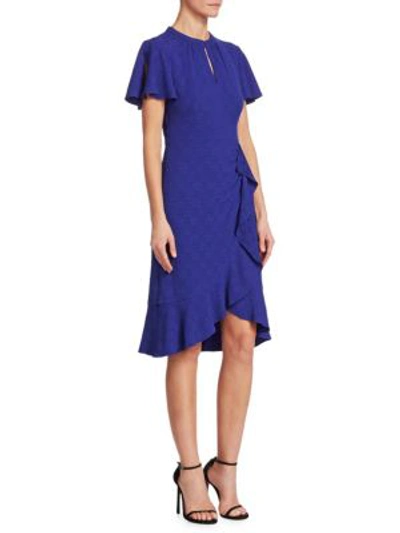 Nanette Lepore Second Act Flutter Bell-sleeve Shift Dress In Blue Bell