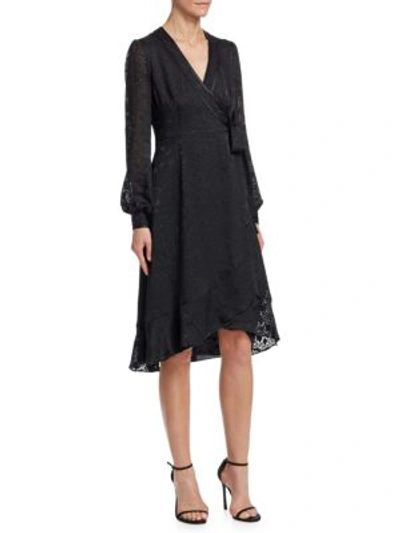 Nanette Lepore Romeo Long-sleeve Wrap Dress In Black