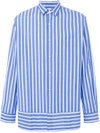 Ami Alexandre Mattiussi Striped Summer Fit Shirt In Blue