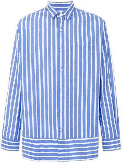 Ami Alexandre Mattiussi Striped Summer Fit Shirt In Blue