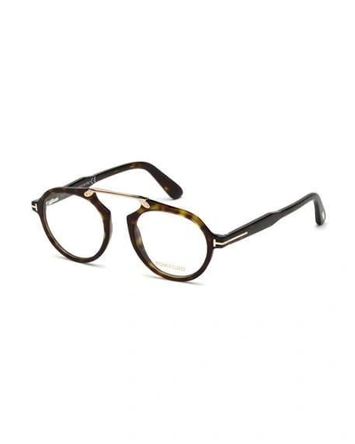 Tom Ford Havana Optical Bridgeless Glasses In Brown