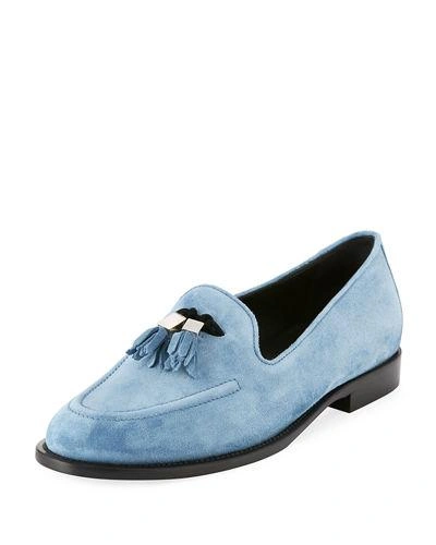 Giuseppe Zanotti Men's Suede Tassel Loafer In Blue